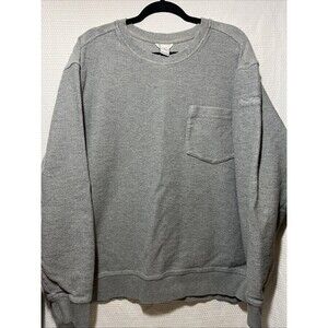 Duluth Trading Shirt Mens 2XL Gray Long Sleeve Pocket 100% Cotton Heavy Pullover